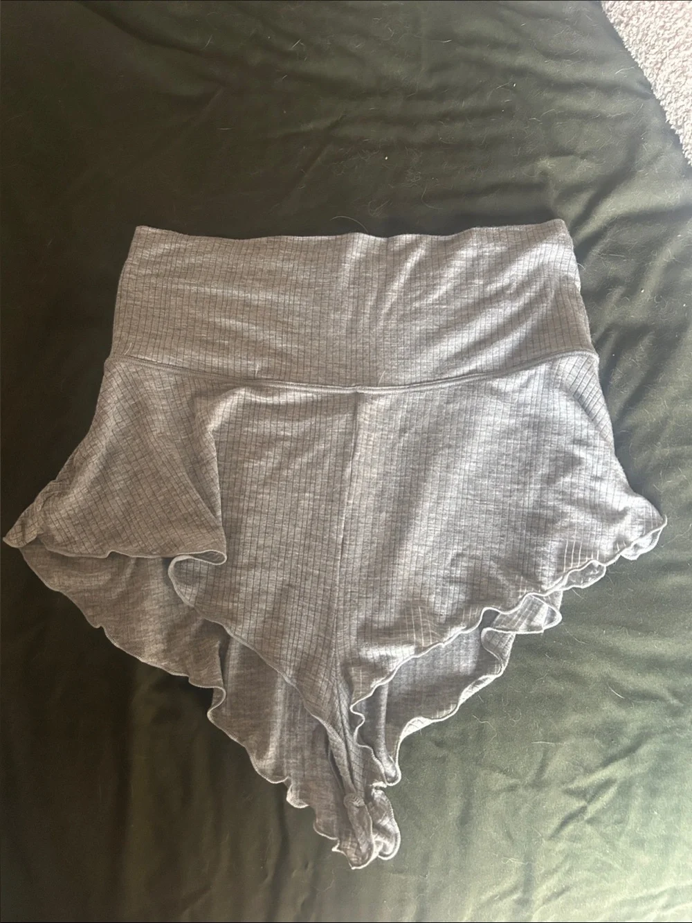 Negative Underwear Gray High-Waist Ruffle Shorts